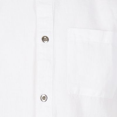 Boys white linen short sleeve shirt